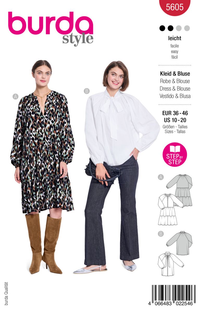 5605 - Burda - bluse & kjole