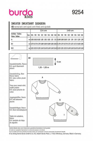 Bilde av 9254 - Burda - college genser