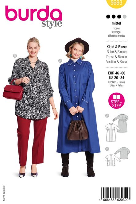 Hovedbilde 5693 - Burda - skjortekjole & bluse