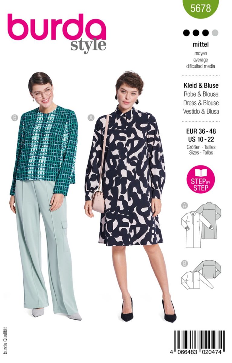 5678 - Burda - kjole og bluse