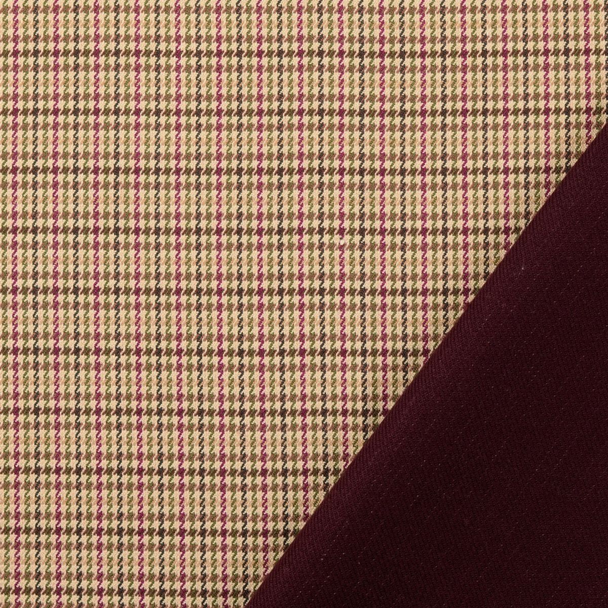 Doubleface-Twill, stretch - burgunder-oliven