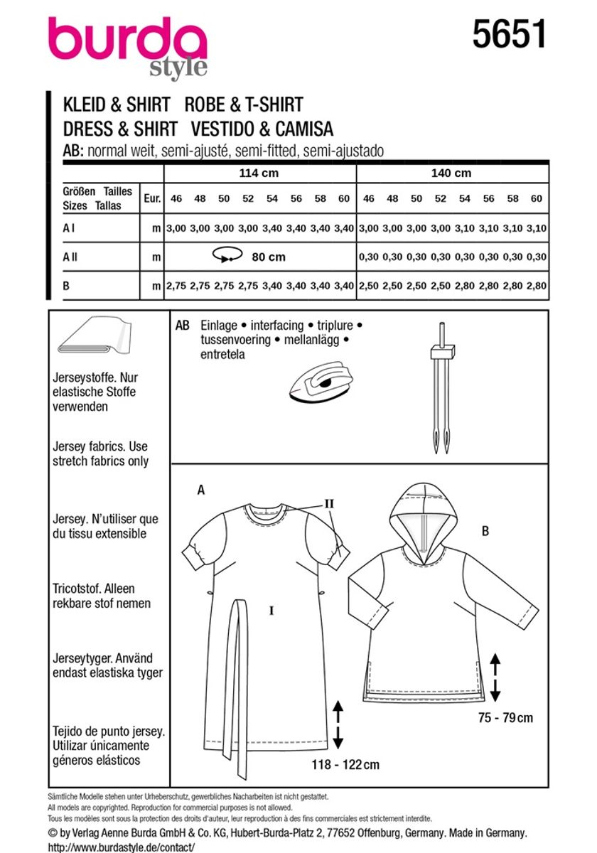 5651 - Burda - kjole & hoodie
