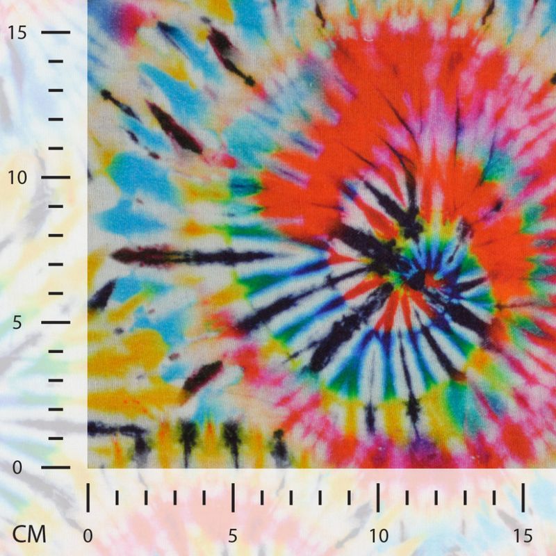 1 m Musselin - tie-dye, flerfarget