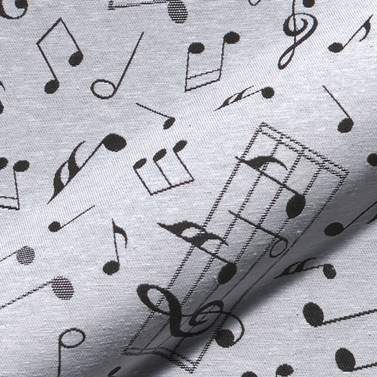 Jacquard – musikknoter, sort og hvit