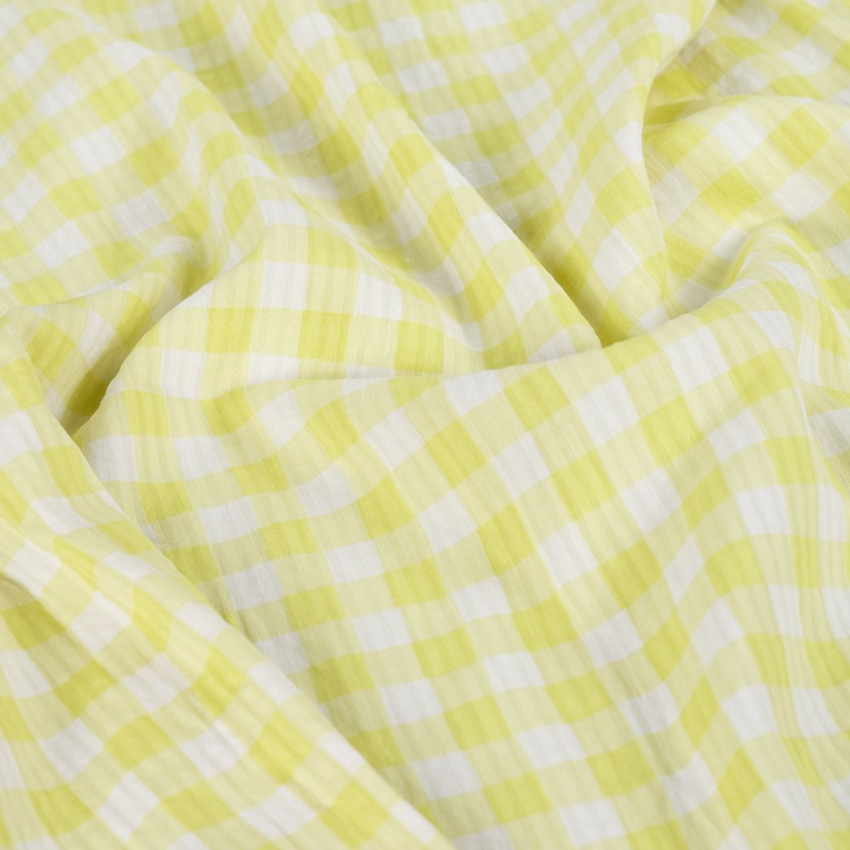 Seersucker - ruter, sitrongul og offwhite