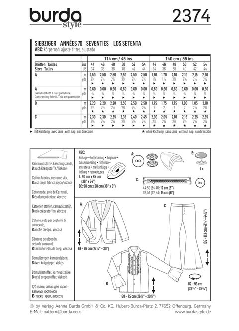 Hovedbilde 2374 - Burda - kostymer, 70-tallet, herre