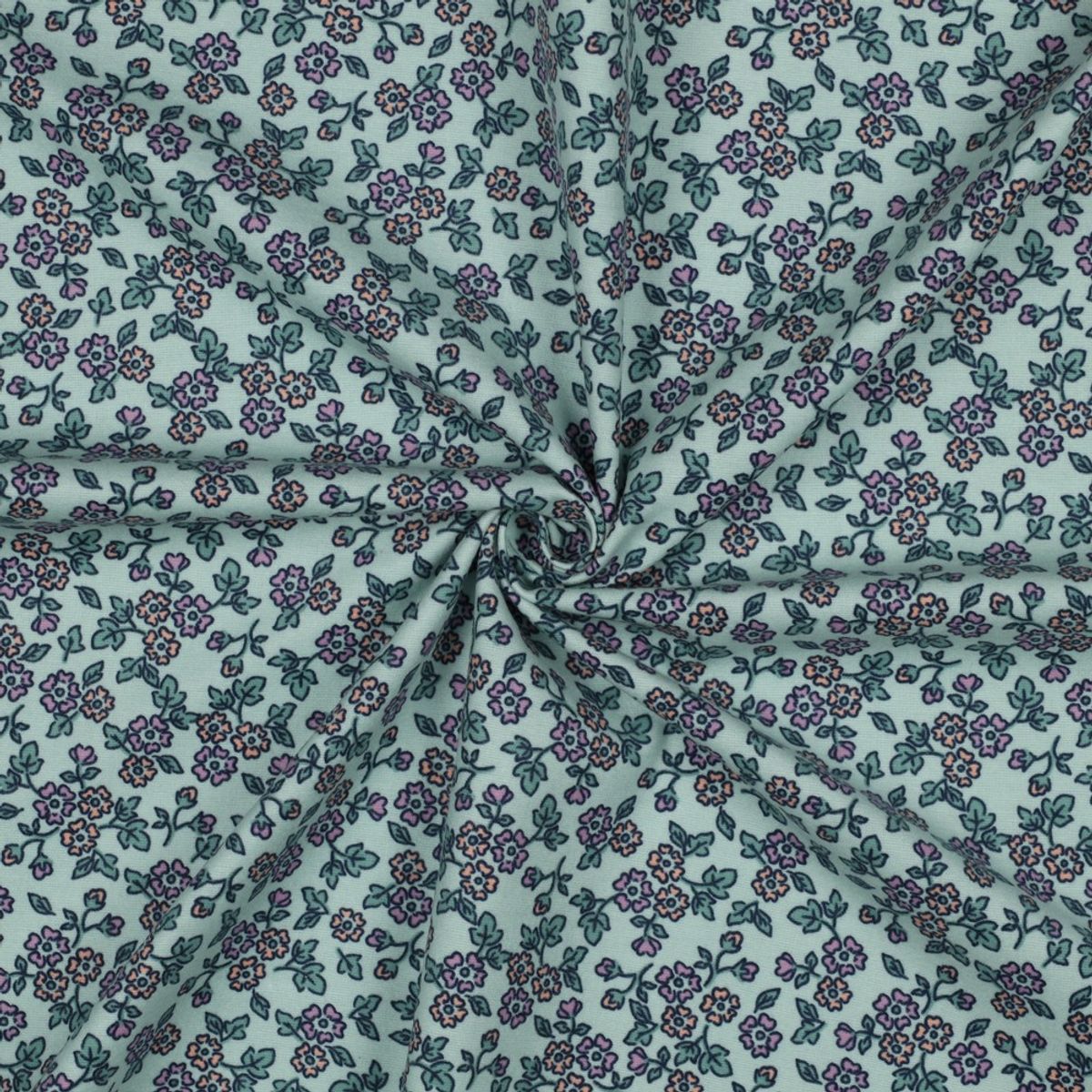 Flanell - småblomstret, mint