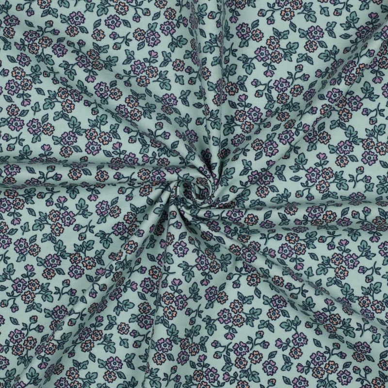 80 cm Flanell - småblomstret, mint